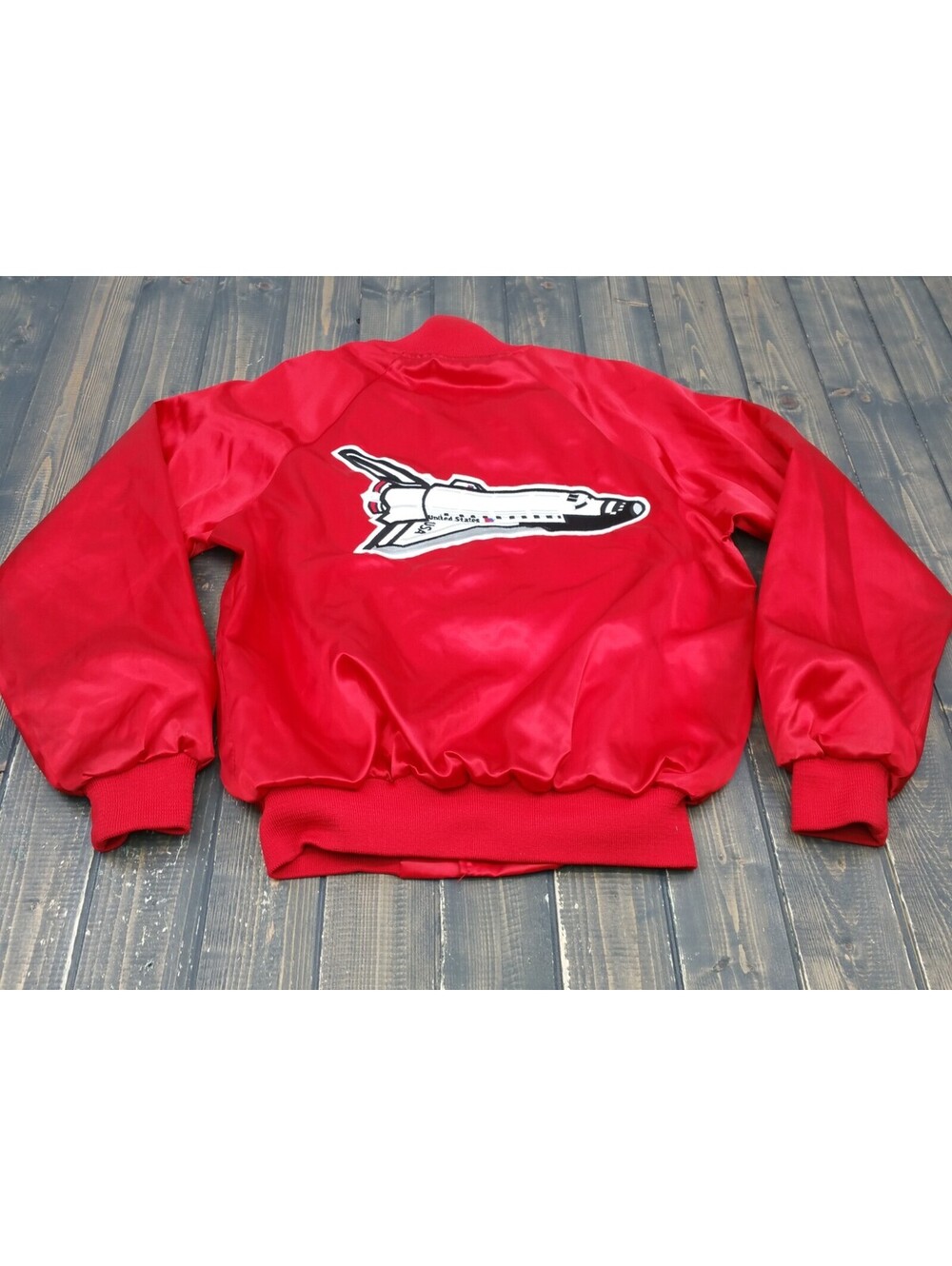 Vintage Auburn Sportswear US SPACE CAMP Bomber Jacket RED L LARGE Made In USA